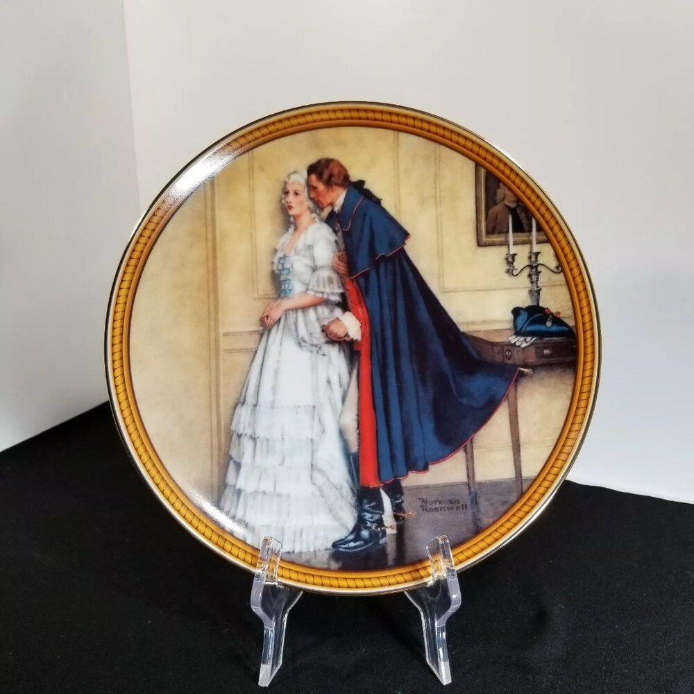 Norman Rockwell Plate "The Unexpected Proposal" by Knowles 1986 Pre-Owned Vintg.